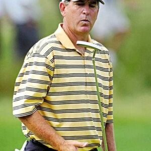 PGA Tour golf stripped shirt yellow XL